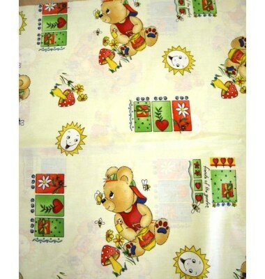 Ткань бязь (поликоттон) "Мишки под солнышком"