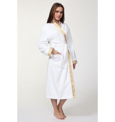 Халат женский Cleanelly "Meandro" с эффектом велюра, белый